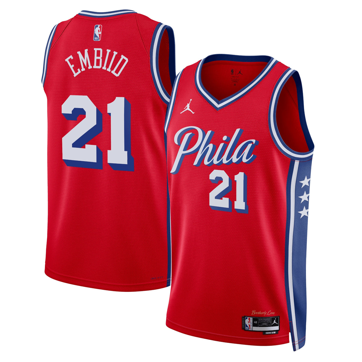 Joel Embiid Philadelphia 76ers Statement Edition Swingman Basketball Jersey - Red - Unisex