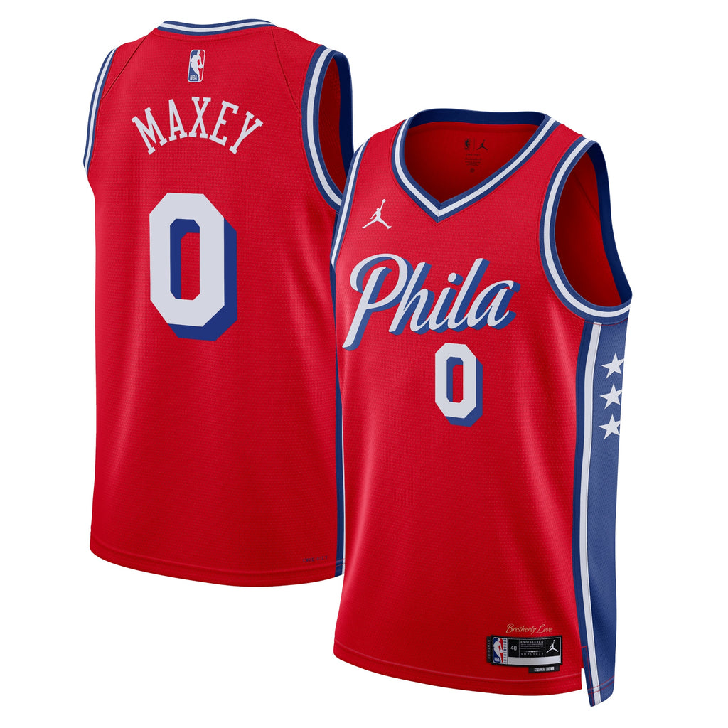 Tyrese Maxey Philadelphia 76ers Statement Edition Swingman Basketball Jersey - Red - Unisex