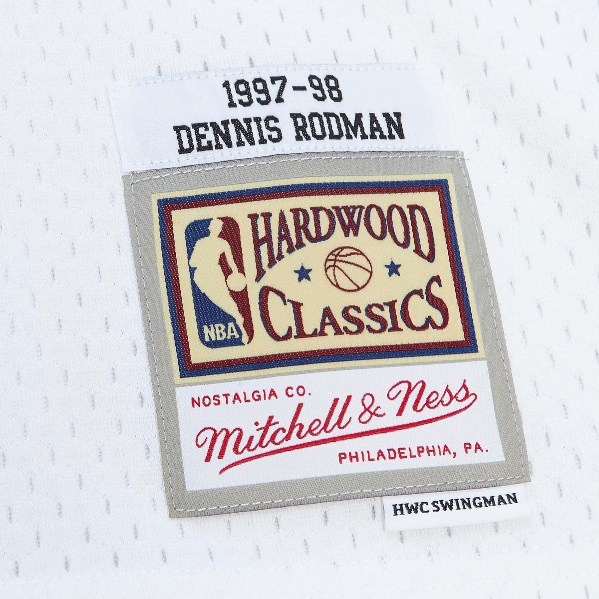 Dennis Rodman Chicago Bulls 1997 Cracked Cement Swingman Basketball Jersey - White