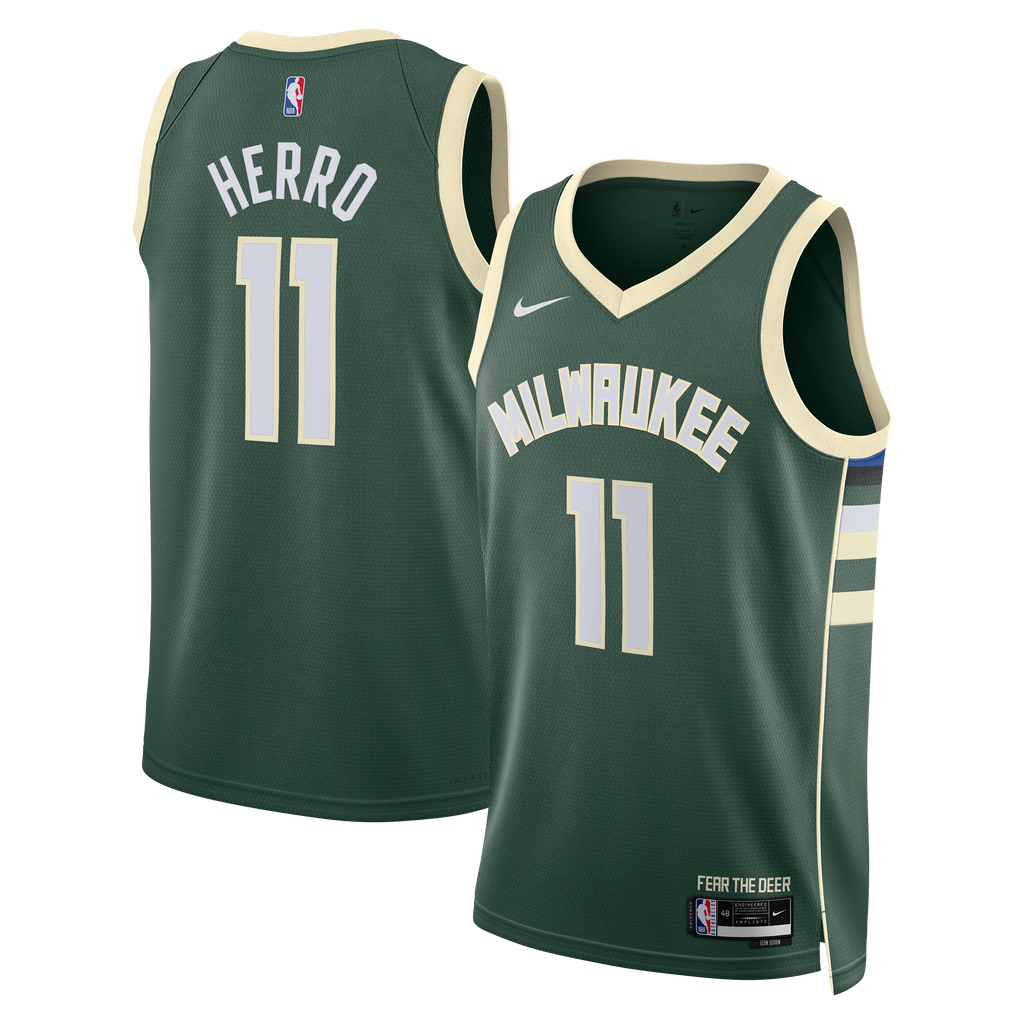 Tyler Herro Milwaukee Bucks Icon Edition Swingman Basketball Jersey - Hunter Green - Unisex