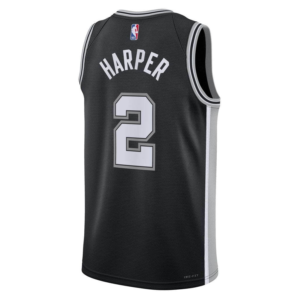 Dylan Harper San Antonio Spurs 2025 Icon Edition Swingman Basketball Jersey - Black - Unisex