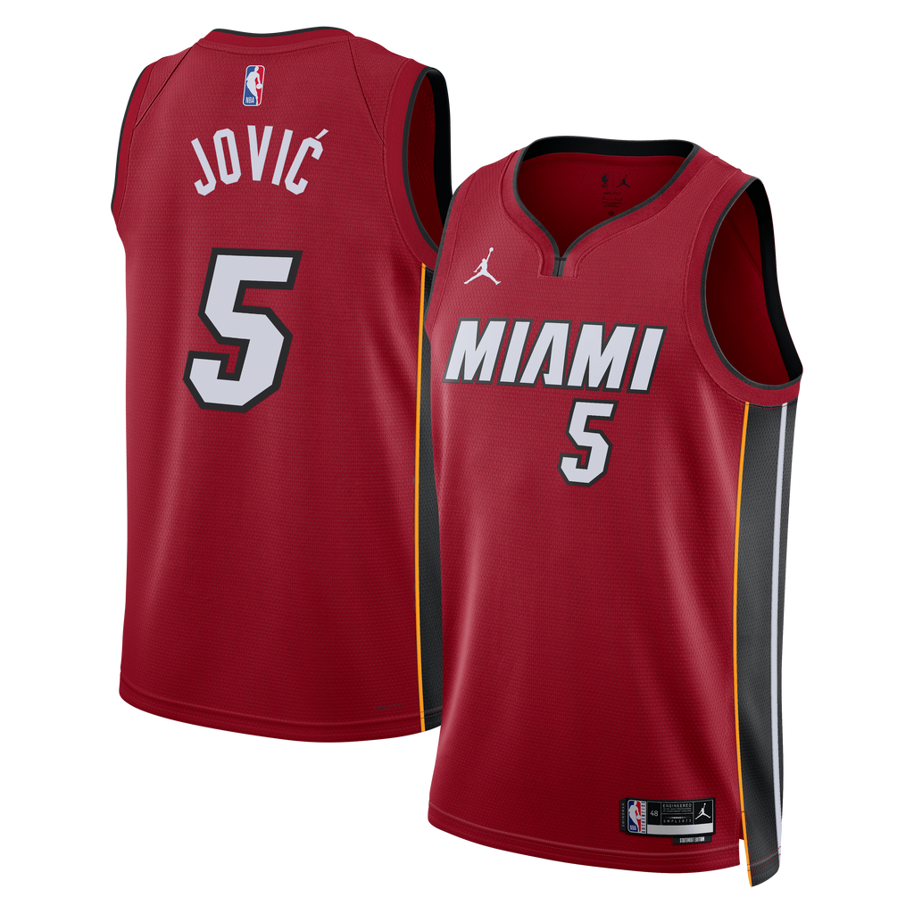 Nikola Jović Miami Heat Statement Edition Swingman Basketball Jersey - Red - Unisex