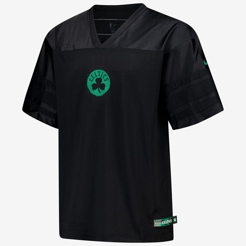 Boston Celtics Courtside Football Basketball Jersey - Black - Mens