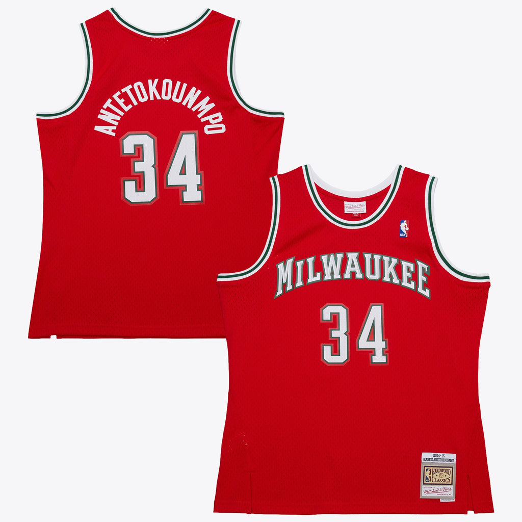 Giannis Antetokounmpo Milwaukee Bucks 2014 Dark Alternate Authentic Basketball Jersey - Red