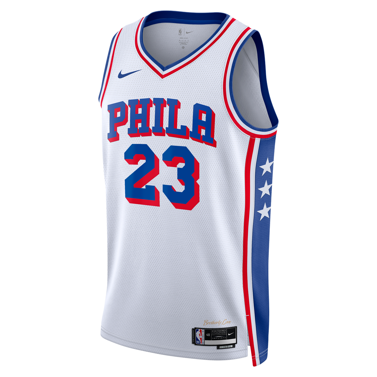 LeBron James Philadelphia 76ers Association Edition Swingman Basketball Jersey - White - Unisex