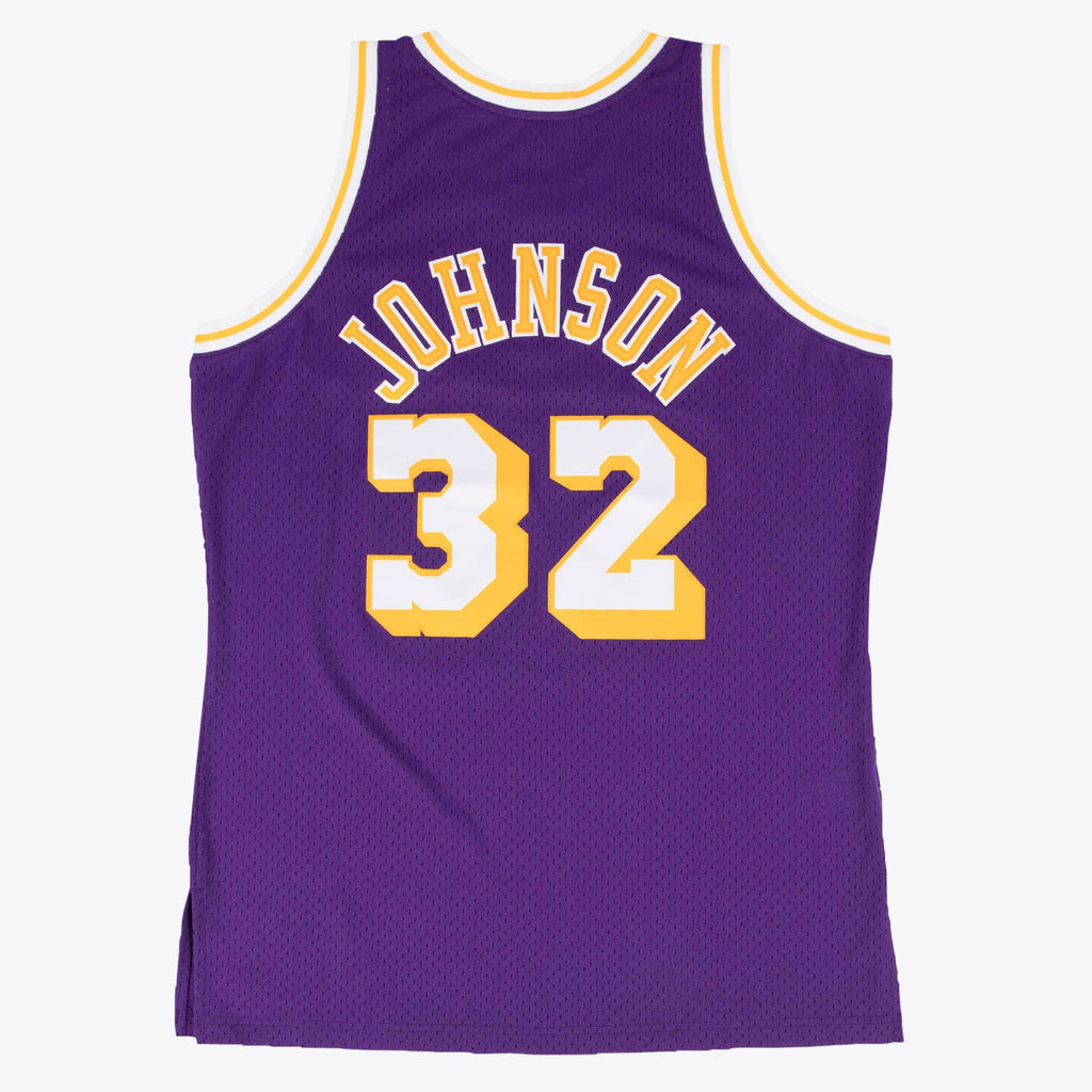 Magic Johnson Los Angeles Lakers 1984 - 85 Hardwood Classics Swingman Road Basketball Jersey - Purple - Mens