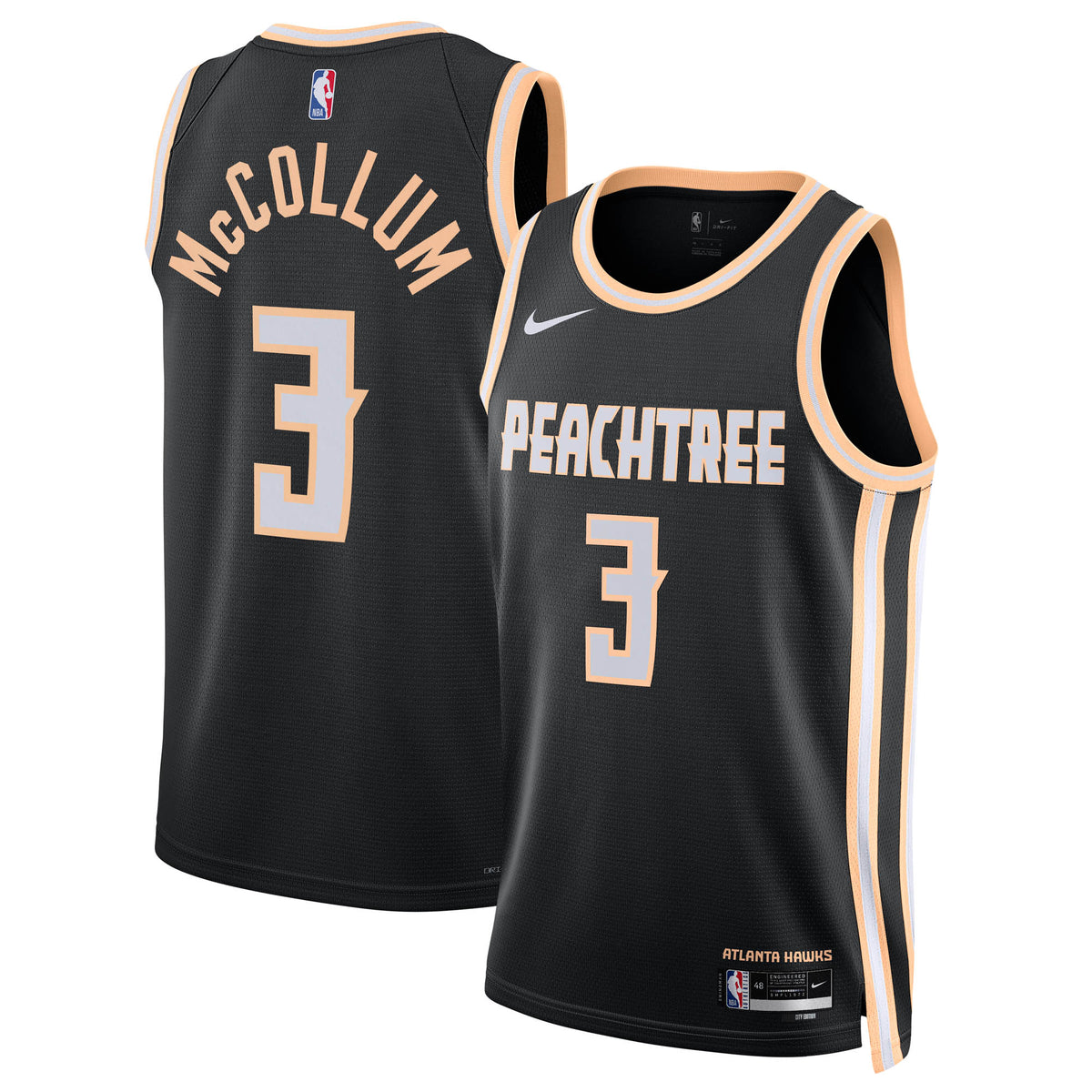 CJ McCollum Atlanta Hawks 2025/26 City Edition Swingman Basketball Jersey - Black - Unisex
