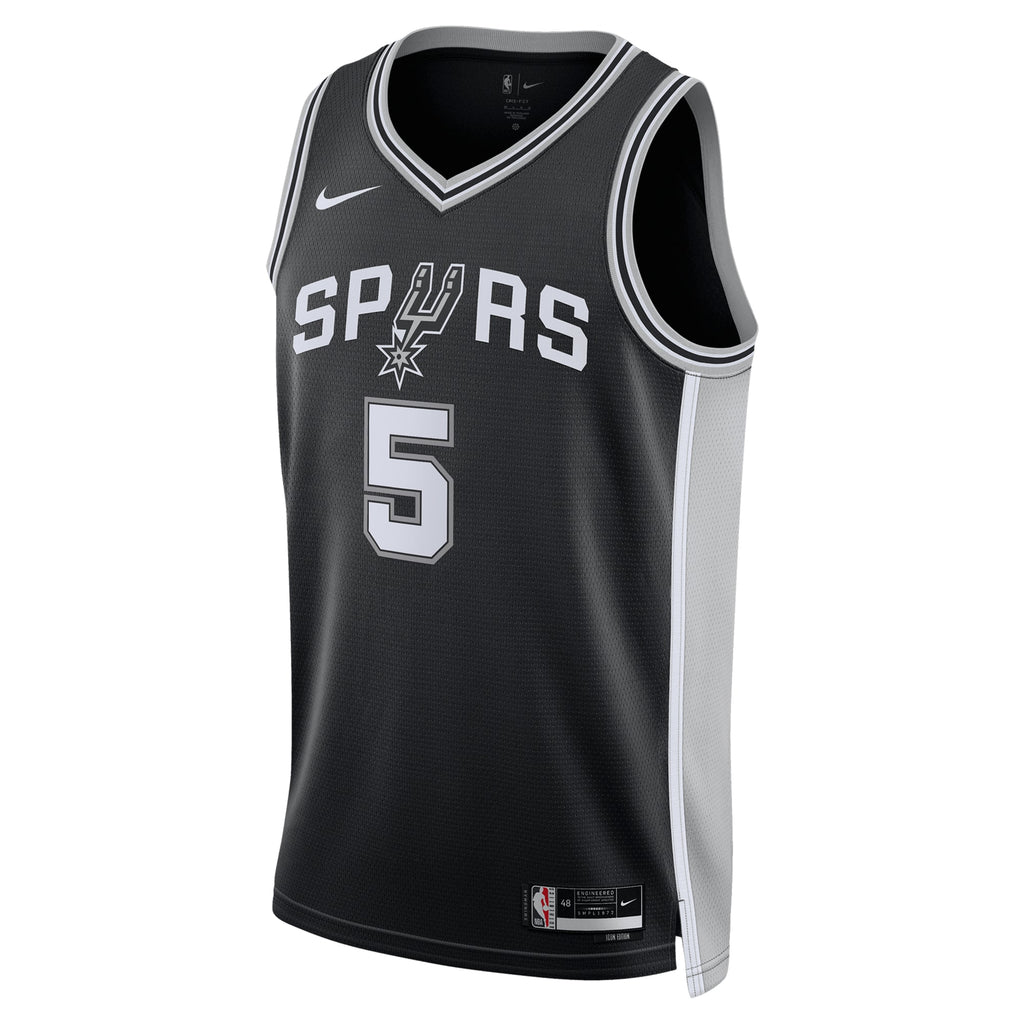 Stephon Castle San Antonio Spurs Swingman Icon Basketball Jersey - Black - Unisex