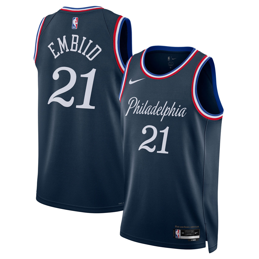 Joel Embiid Philadelphia 76ers 2025/26 City Edition Swingman Basketball Jersey - Navy - Unisex