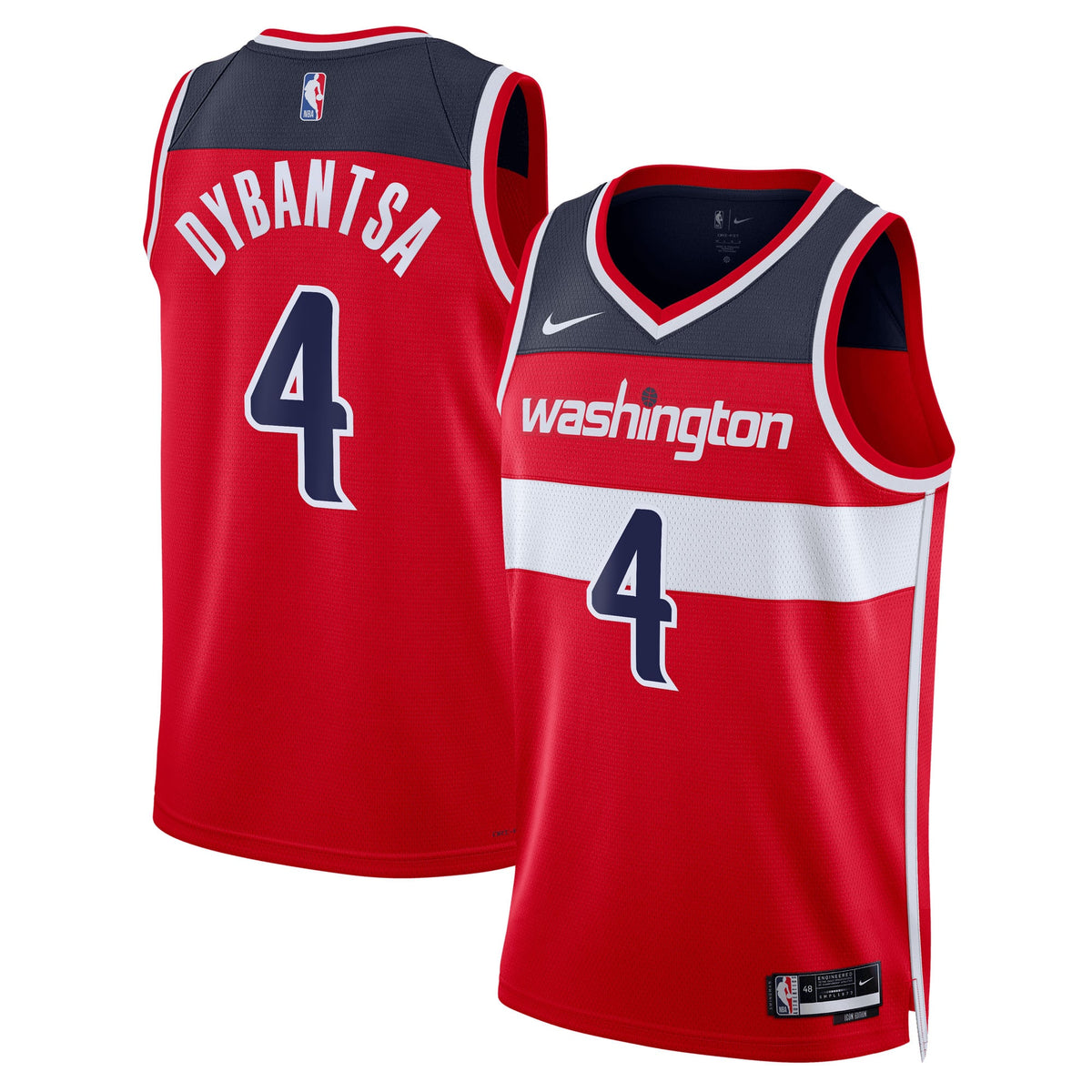AJ Dybantsa Washington Wizards Swingman Icon Basketball Jersey - Red - Unisex