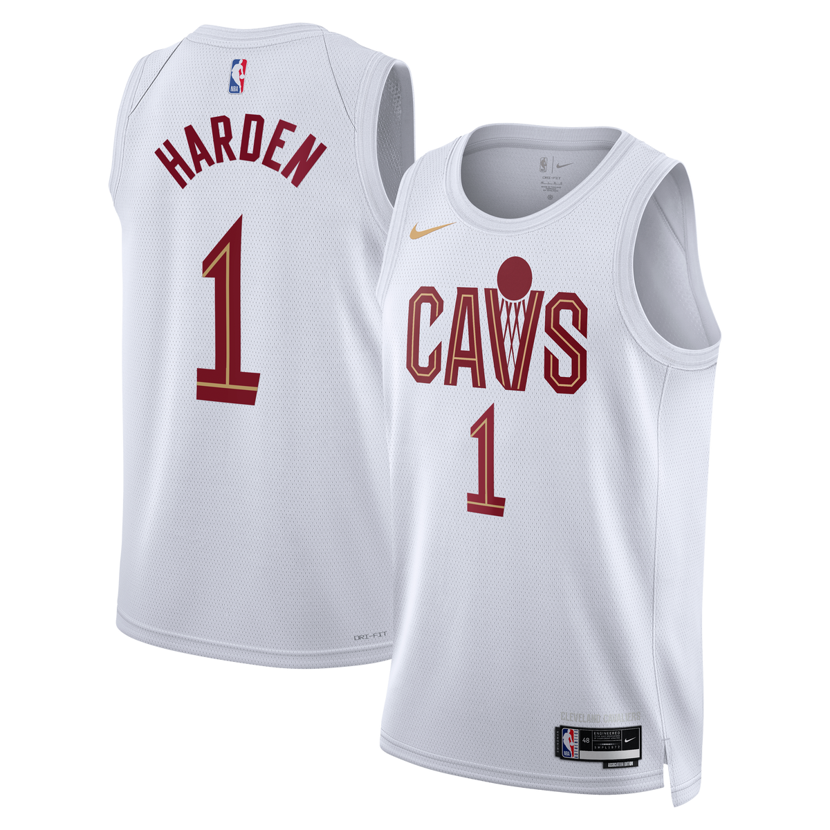 James Harden Cleveland Cavaliers Association Edition Swingman Basketball Jersey - White - Unisex