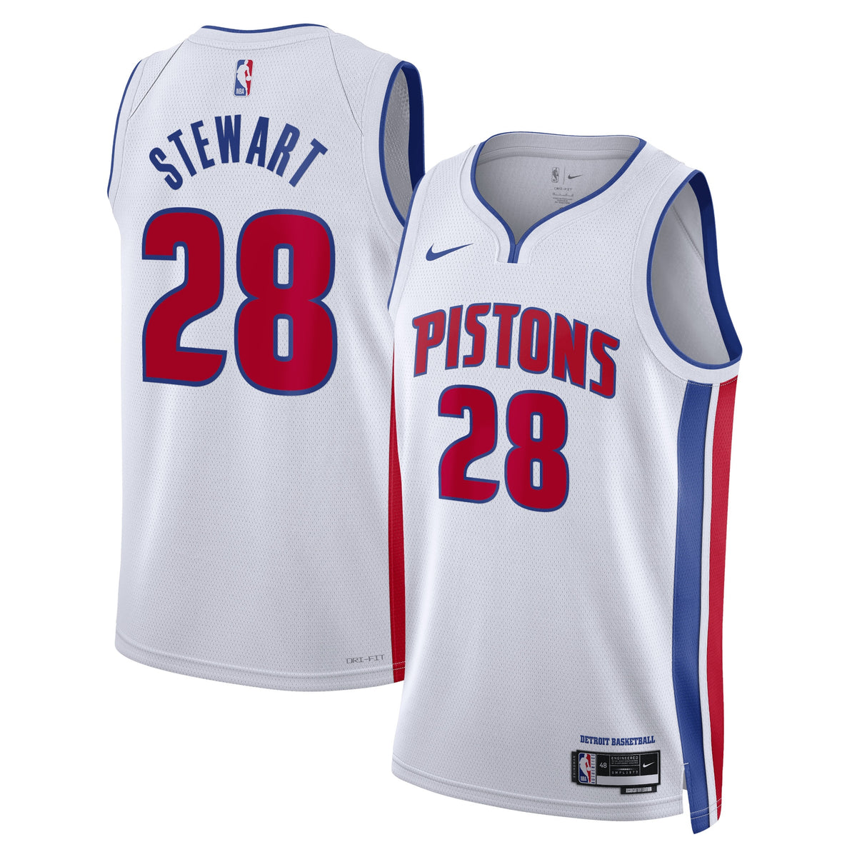 Isaiah Stewart Detroit Pistons Association Edition Swingman Basketball Jersey - White - Unisex