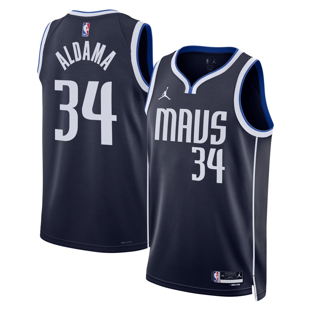 Santi Aldama Dallas Mavericks Statement Edition Swingman Basketball Jersey - Navy - Unisex