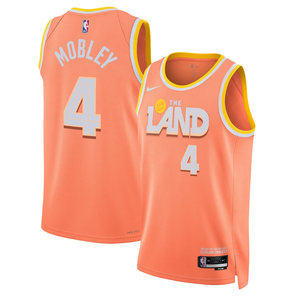 Evan Mobley Cleveland Cavaliers 2025/26 City Edition Swingman Basketball Jersey - Orange - Unisex
