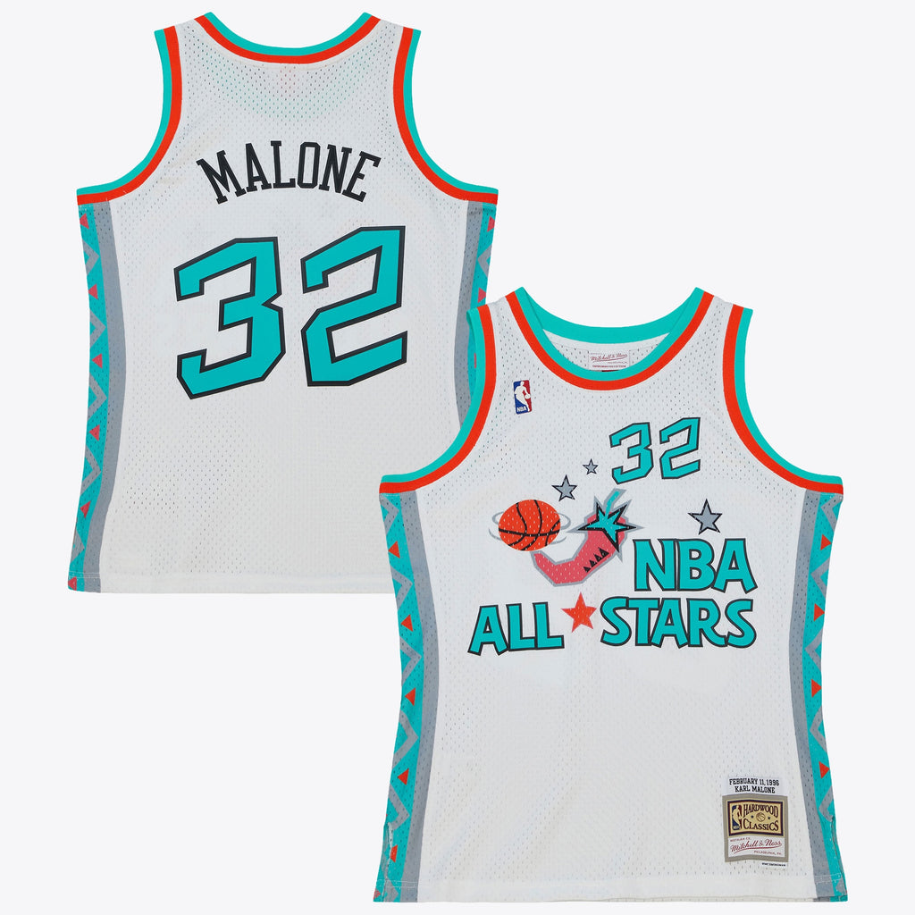 Karl Malone Utah Jazz 1996 All - Star Authentic Swingman Basketball Jersey - White