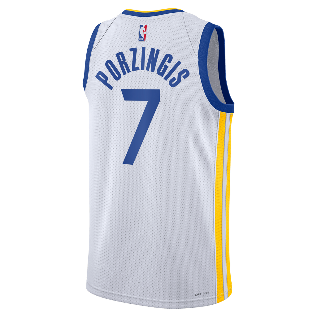 Kristaps Porziņģis Golden State Warriors Association Edition Swingman Basketball Jersey - White - Unisex