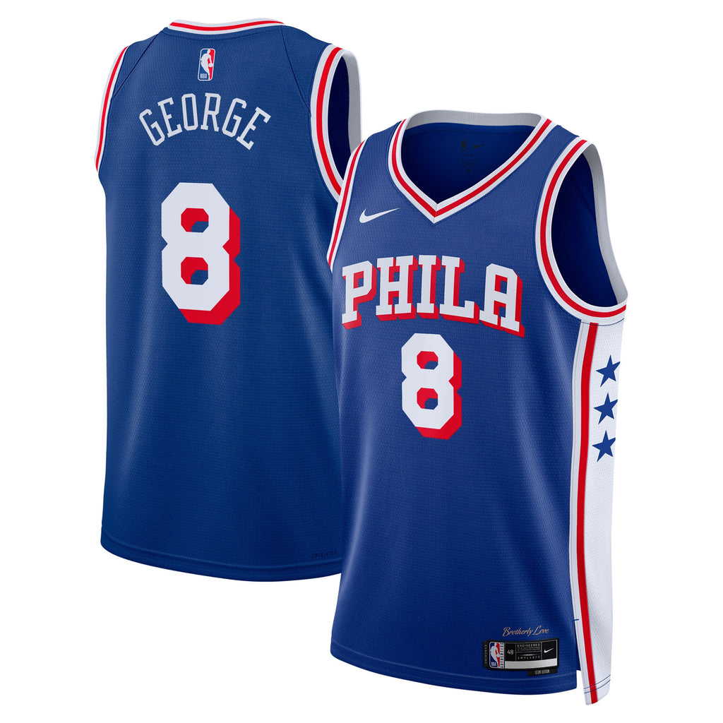 Paul George Philadelphia 76ers Icon Edition Swingman Basketball Jersey - Royal - Unisex