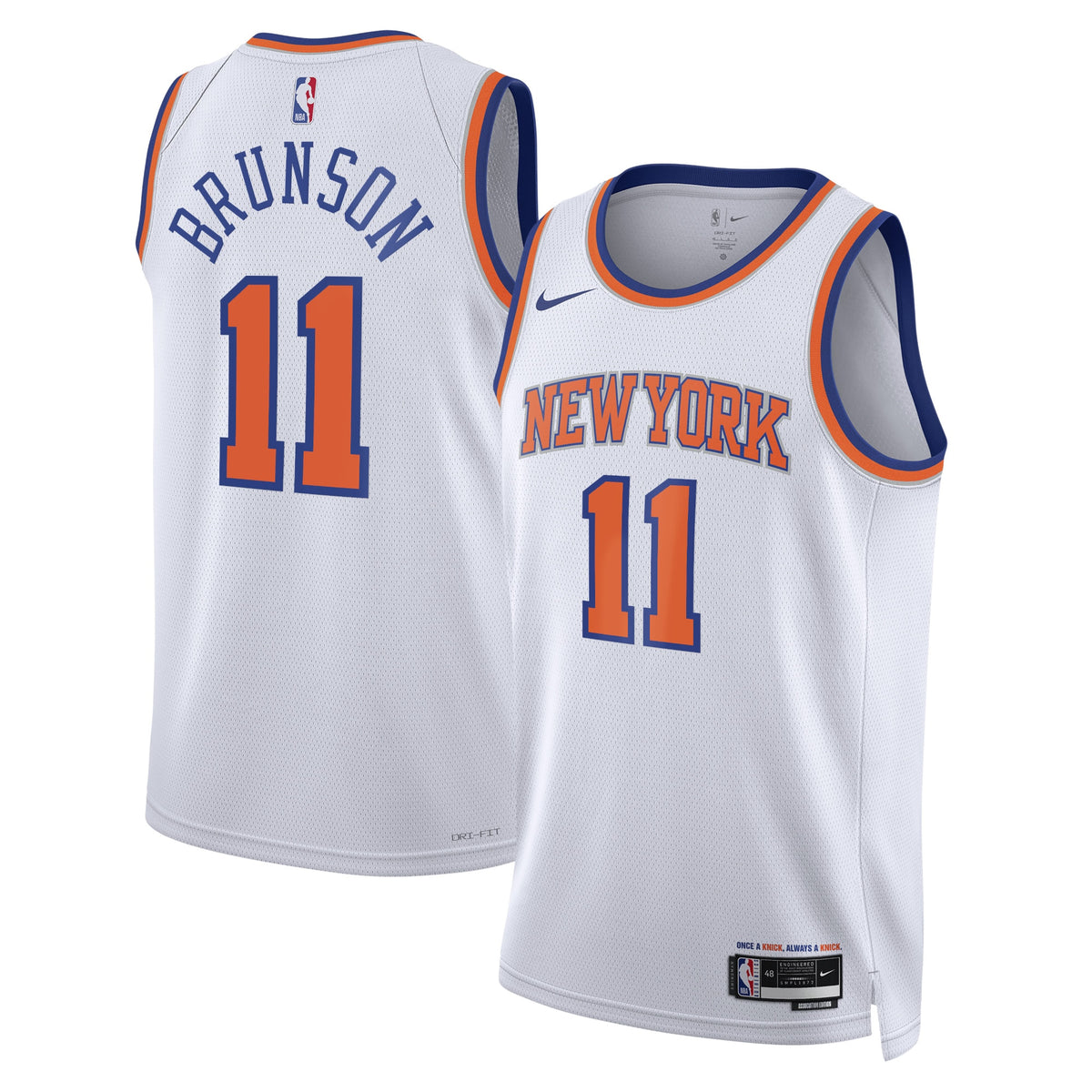 Jalen Brunson New York Knicks Association Edition Swingman Basketball Jersey - White - Unisex
