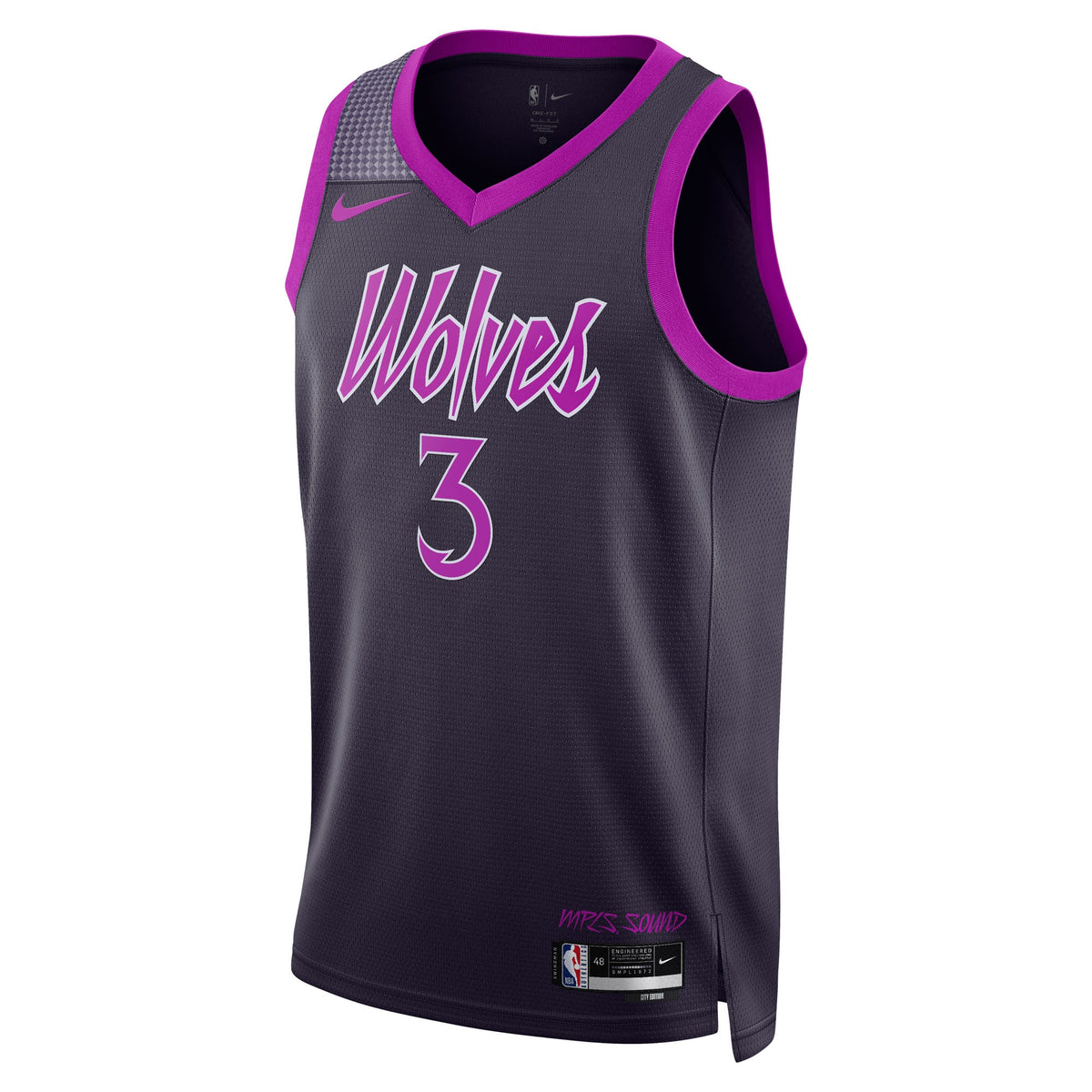 Jaden McDaniels Minnesota Timberwolves 2025/26 City Edition Swingman Basketball Jersey - Black - Unisex