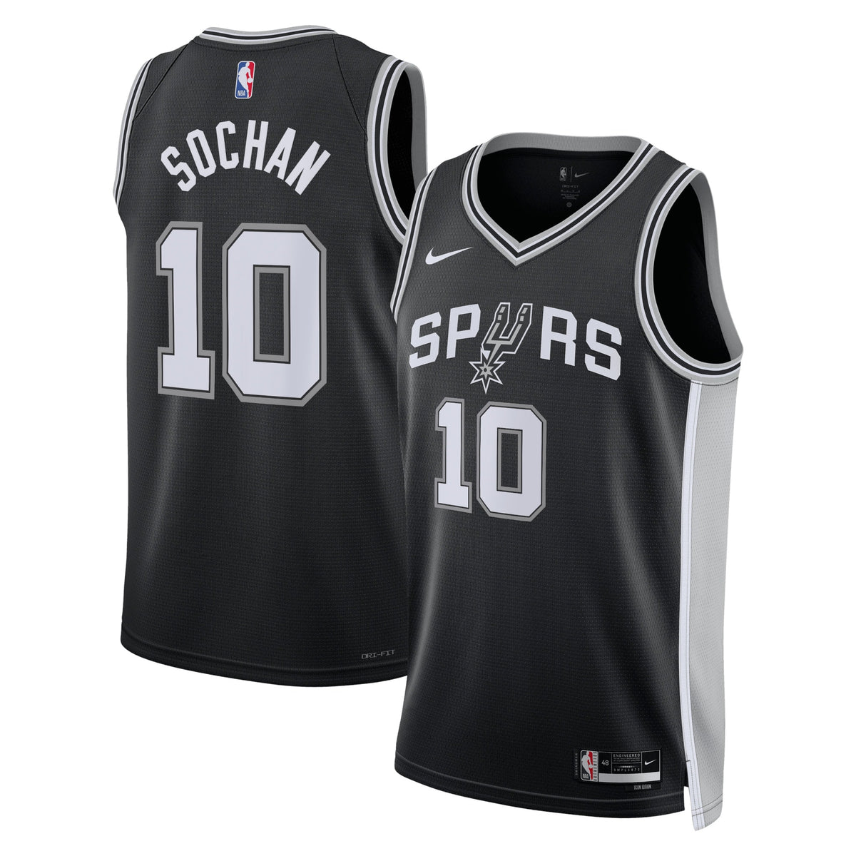 Jeremy Sochan San Antonio Spurs Icon Edition Swingman Basketball Jersey - Black - Unisex