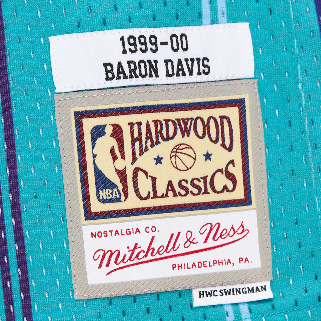 Baron Davis Charlotte Hornets 1999 Authentic Swingman Road Basketball Jersey - Teal