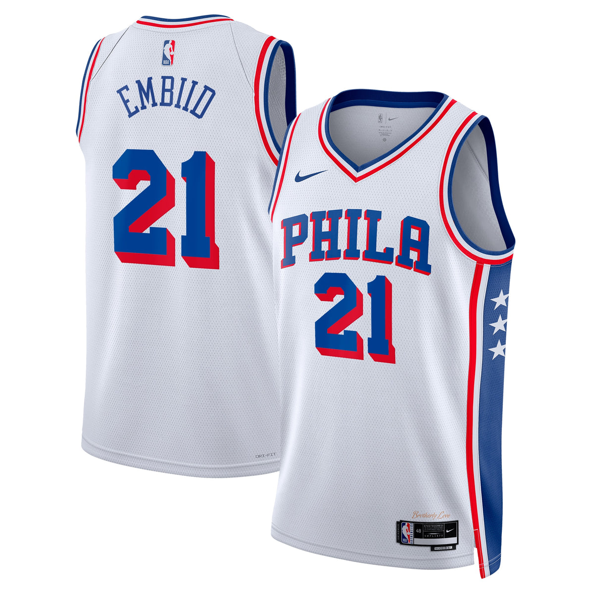 Joel Embiid Philadelphia 76ers Association Edition Swingman Basketball Jersey - White - Unisex