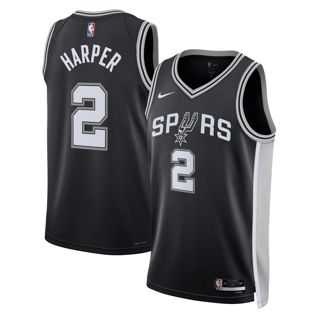 Dylan Harper San Antonio Spurs 2025 Icon Edition Swingman Basketball Jersey - Black - Unisex