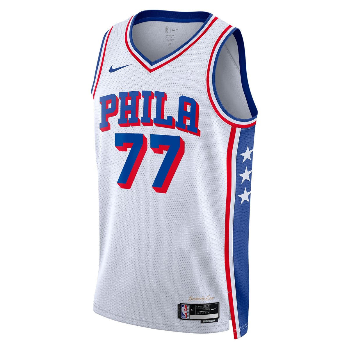 VJ Edgecombe Philadelphia 76ers Association Edition Swingman Basketball Jersey - White - Unisex