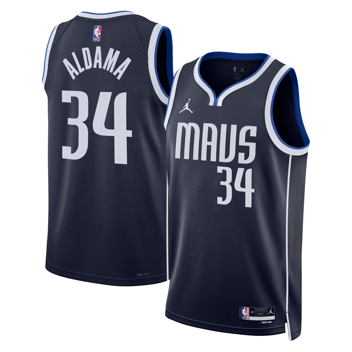 Santi Aldama Dallas Mavericks Statement Edition Swingman Basketball Jersey - Navy - Unisex