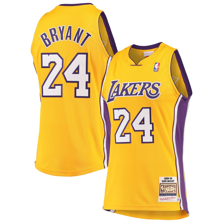 Kobe Bryant Los Angeles Lakers 2008 - 09 Hardwood Classics Authentic Basketball Jersey - Gold - Mens