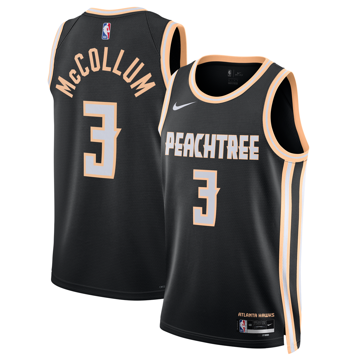 CJ McCollum Atlanta Hawks 2025/26 City Edition Swingman Basketball Jersey - Black - Unisex