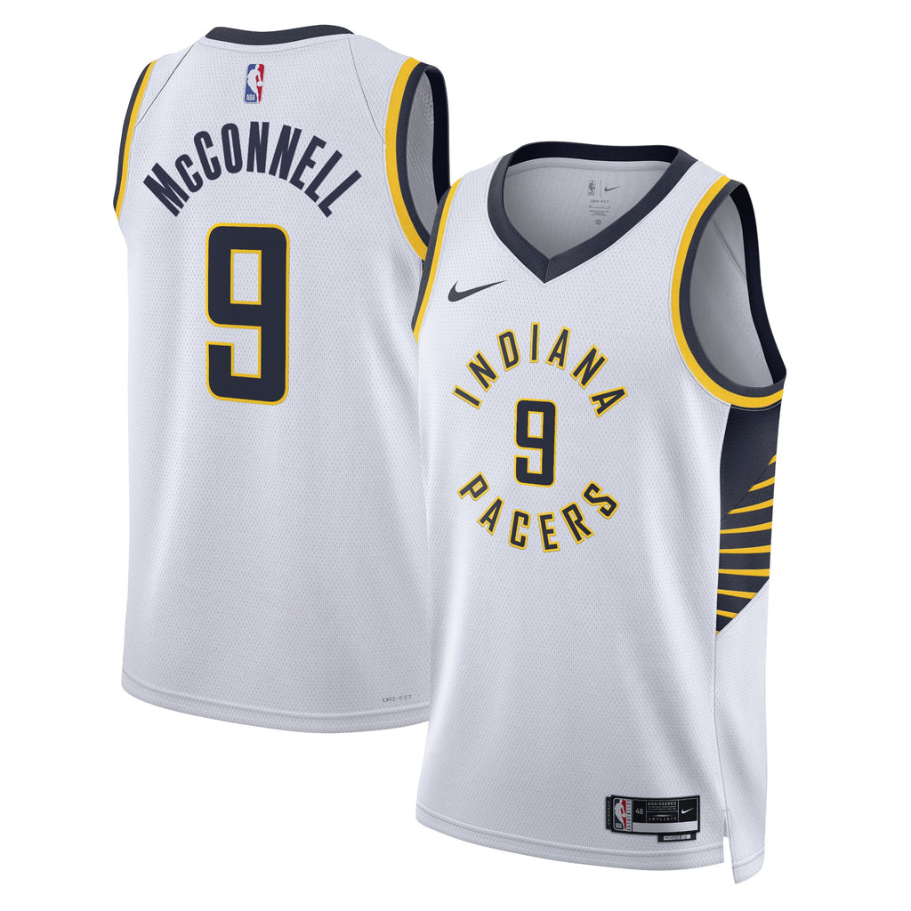 T.J. McConnell Indiana Pacers Association Edition Swingman Basketball Jersey - White - Unisex