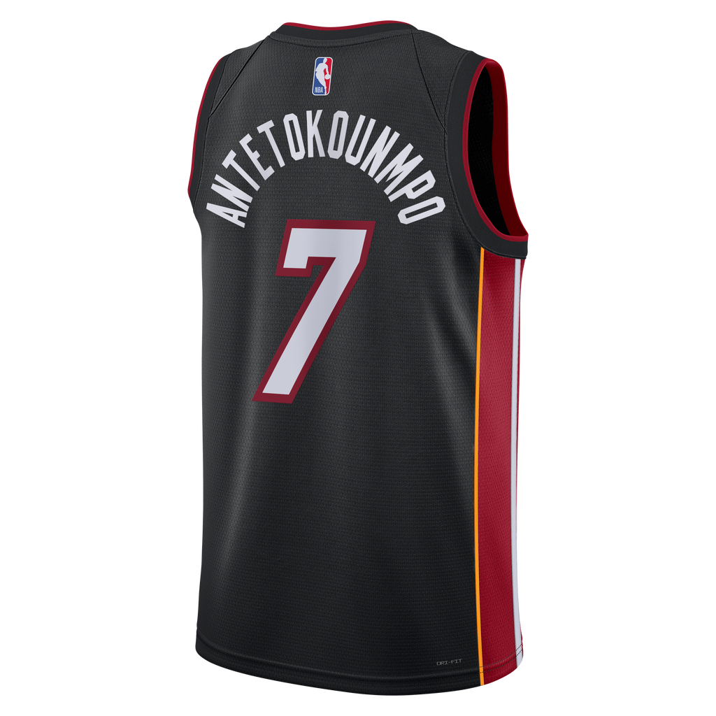 Giannis Antetokounmpo Miami Heat Icon Edition Swingman Basketball Jersey - Black - Unisex