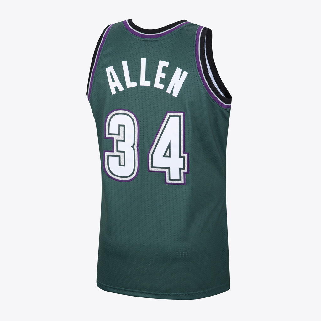 Ray Allen Milwaukee Bucks 1996 Hardwood Classics Alternate Swingman Basketball Jersey - Dark Green - Mens