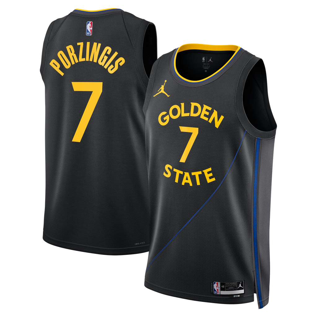 Kristaps Porziņģis Golden State Warriors 2024/25 Statement Edition Swingman Basketball Jersey - Black - Unisex