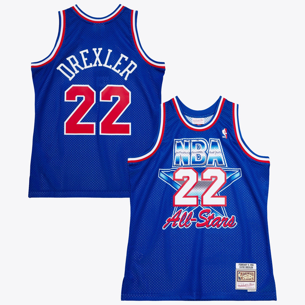 Clyde Drexler Portland Trail Blazers 1992 All - Star West Authentic Basketball Jersey - Royal Blue