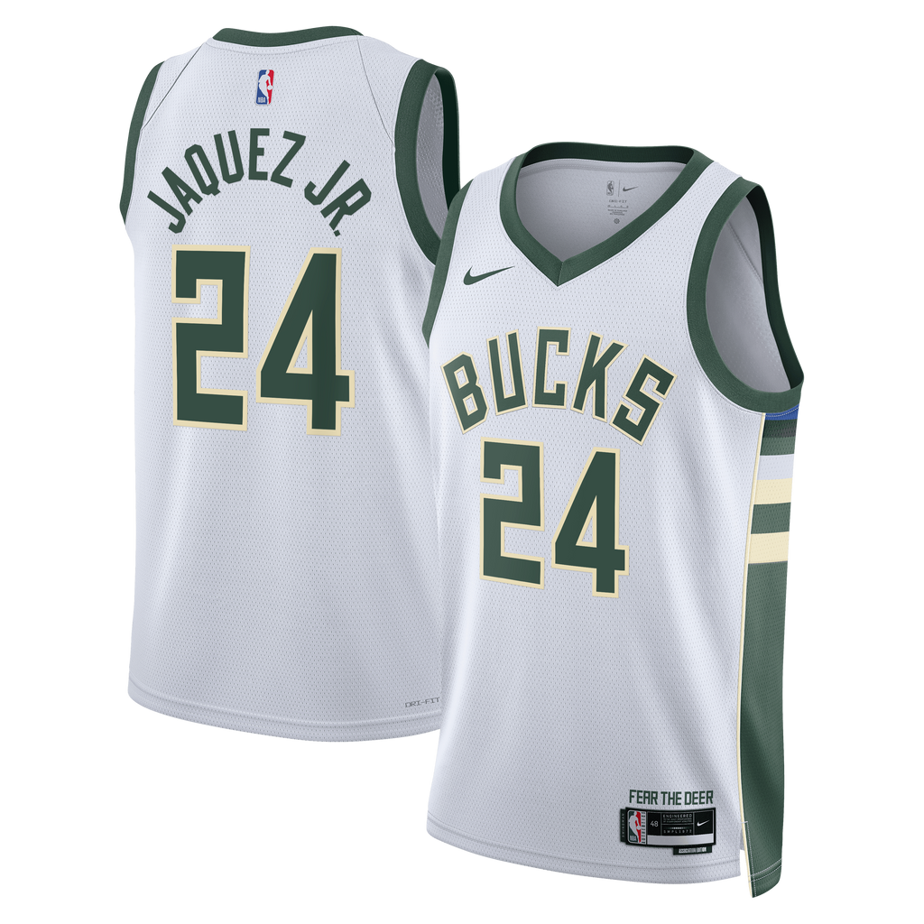 Jaime Jaquez Jr. Milwaukee Bucks Association Edition Swingman Basketball Jersey - White - Unisex