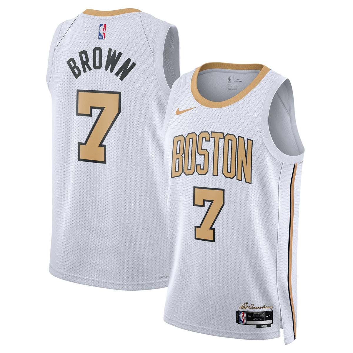 Jaylen Brown Boston Celtics 2025/26 City Edition Swingman Basketball Jersey - White - Unisex