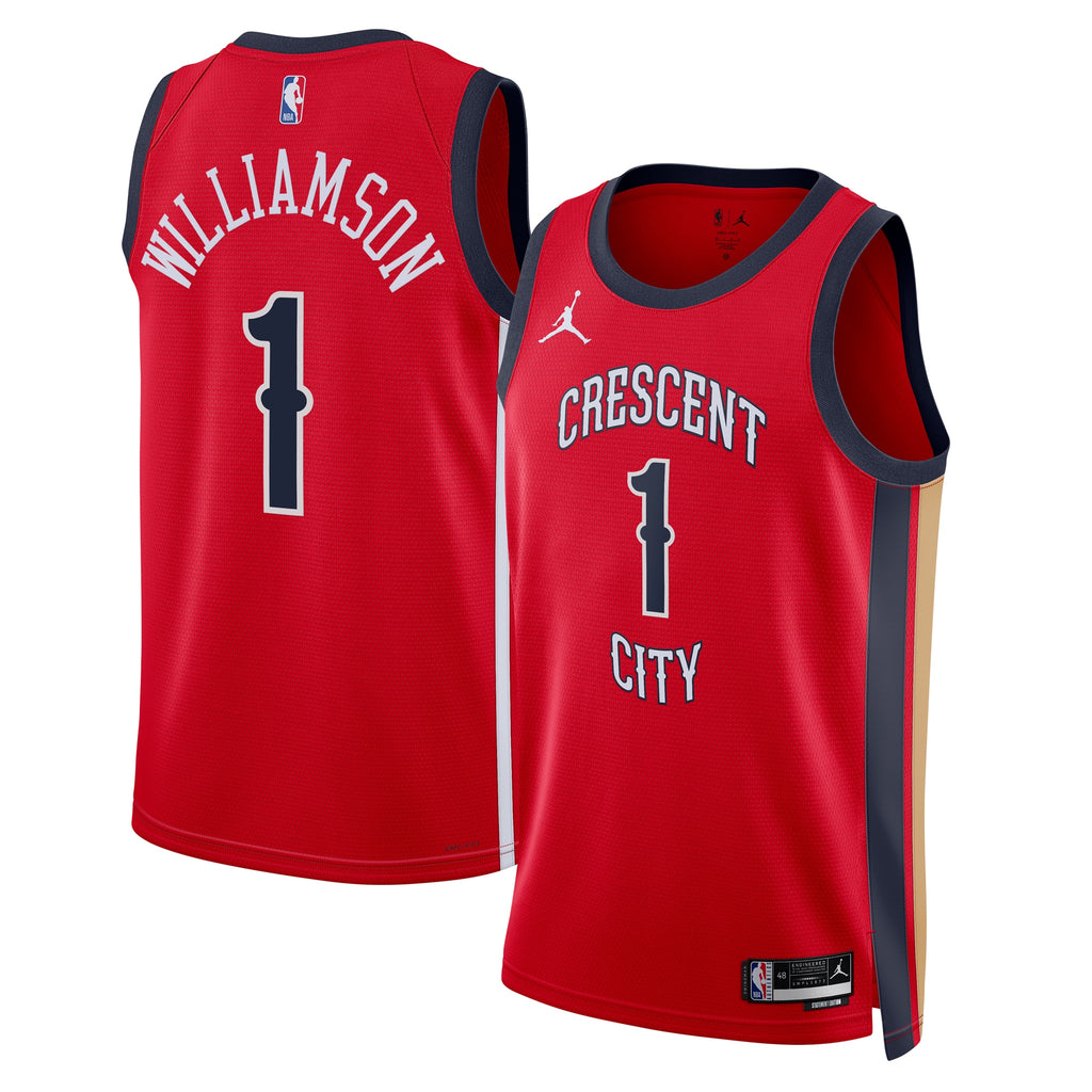 Zion Williamson New Orleans Pelicans Statement Edition Swingman Basketball Jersey - Red - Unisex
