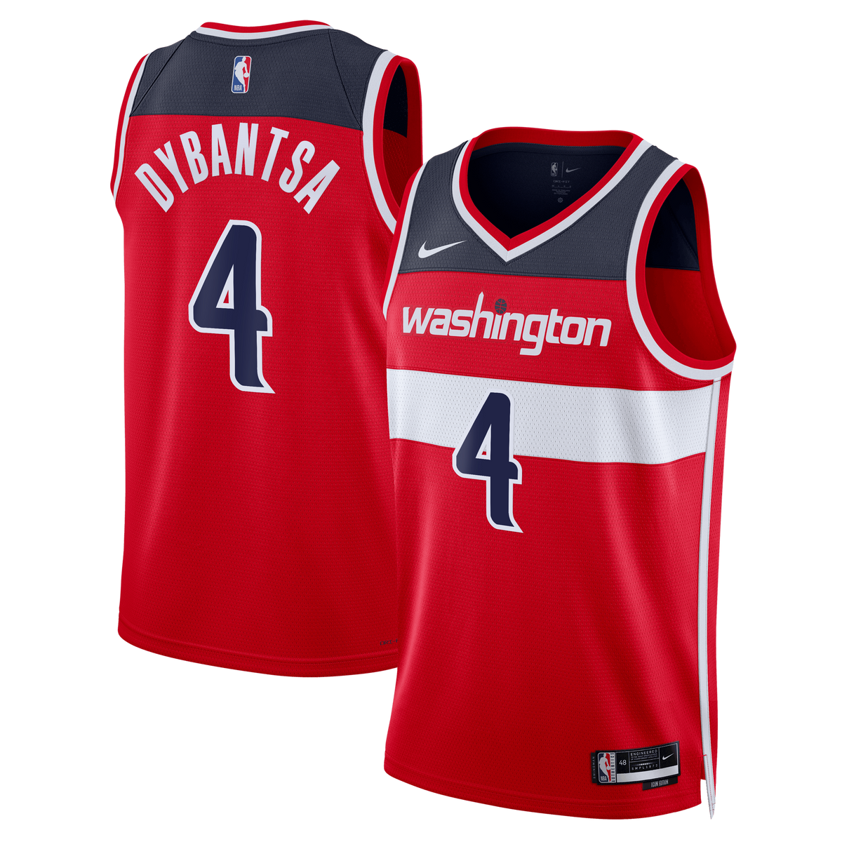 AJ Dybantsa Washington Wizards Swingman Icon Basketball Jersey - Red - Unisex