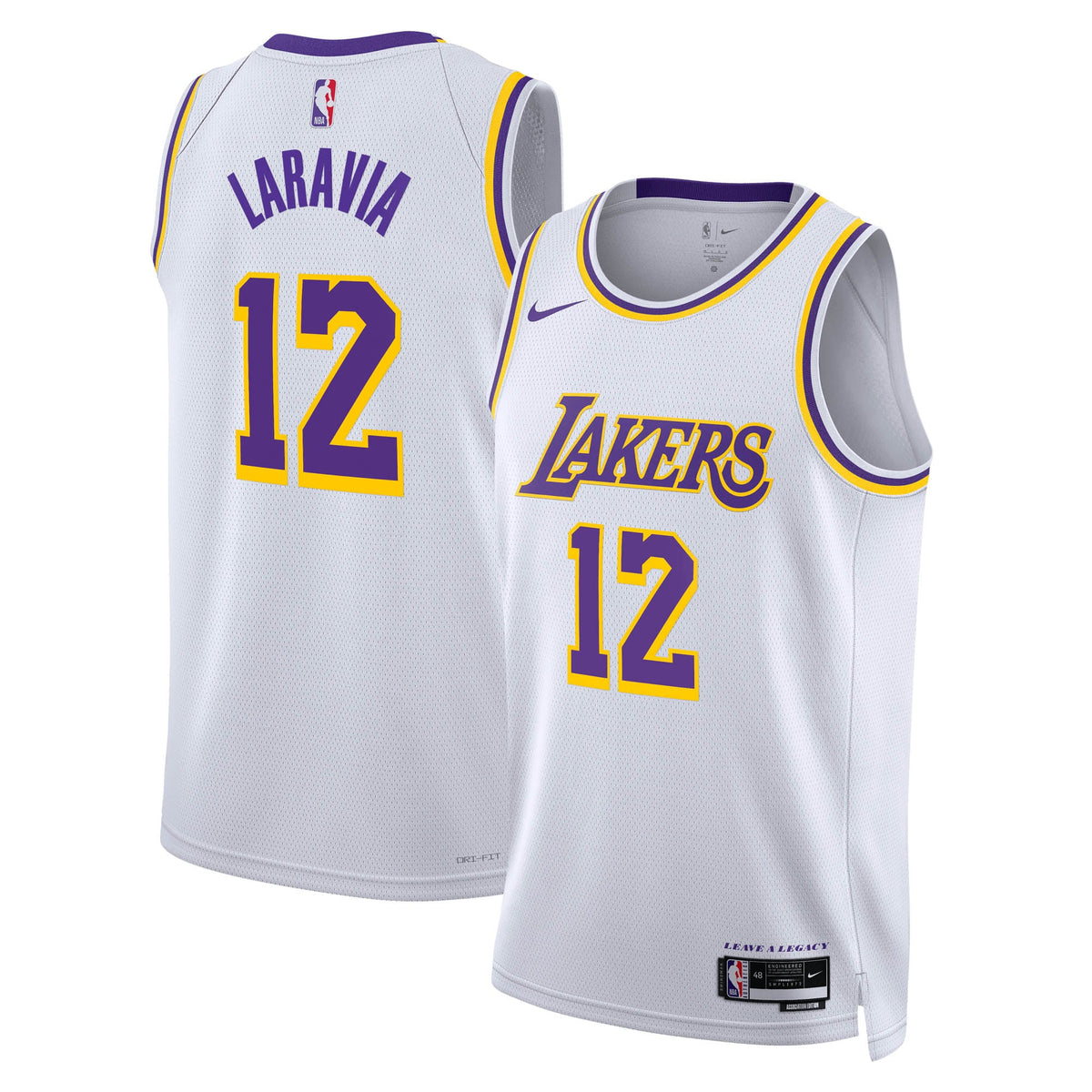 Jake LaRavia Los Angeles Lakers Association Edition Swingman Basketball Jersey - White - Unisex