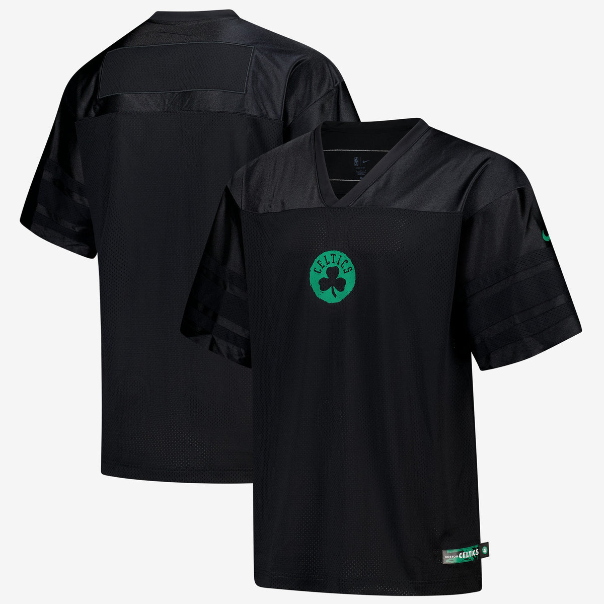 Boston Celtics Courtside Football Basketball Jersey - Black - Mens