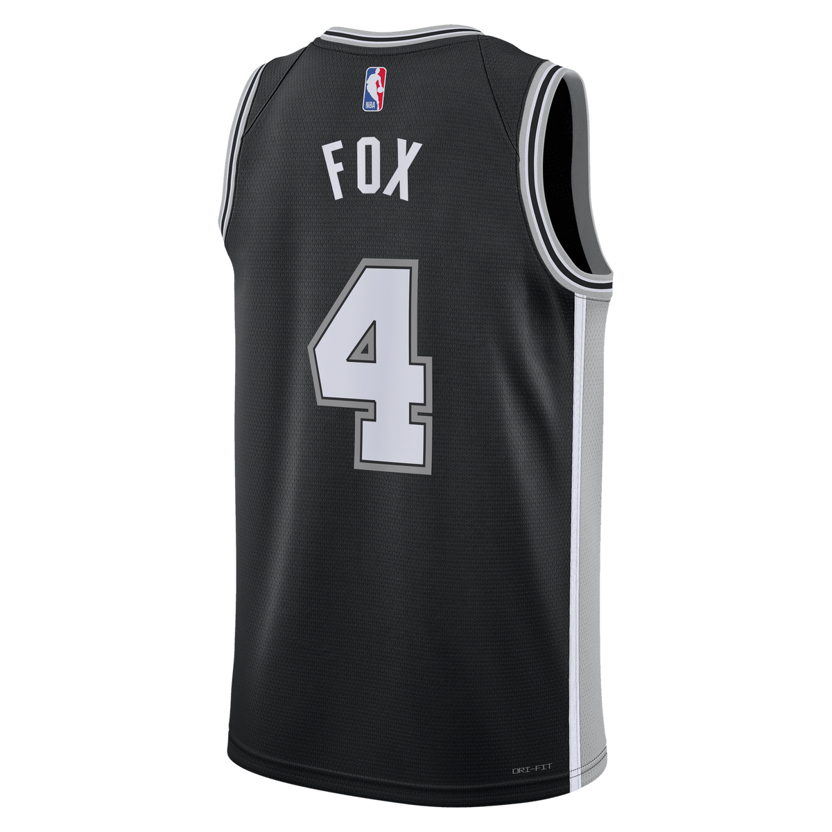 De'Aaron Fox San Antonio Spurs Icon Edition Swingman Basketball Jersey - Black - Unisex