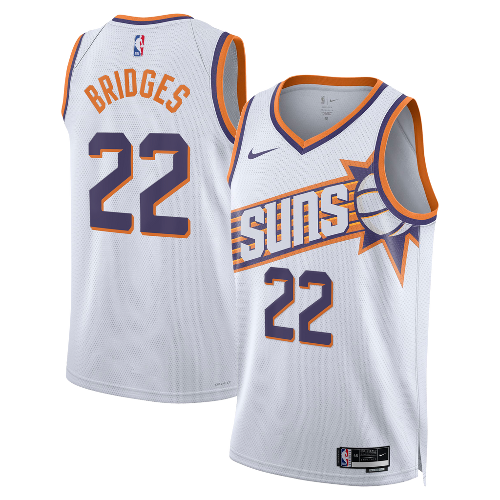 Miles Bridges Phoenix Suns Association Edition Swingman Basketball Jersey - White - Unisex