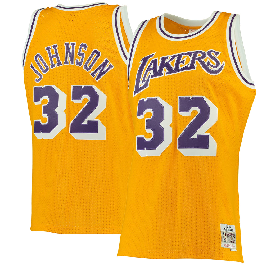Magic Johnson Los Angeles Lakers 1984 - 85 Hardwood Classics Swingman Basketball Jersey - Mens