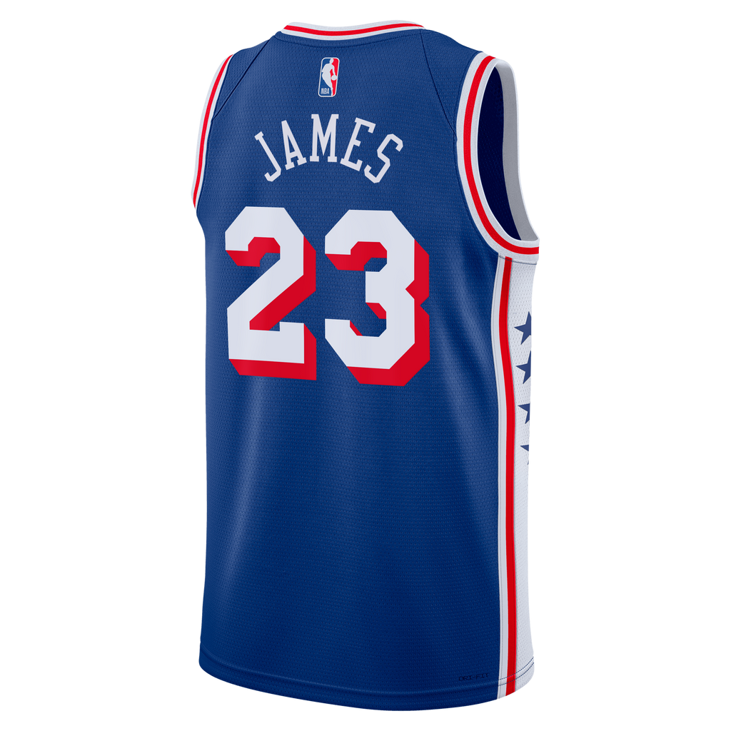 LeBron James Philadelphia 76ers Icon Edition Swingman Basketball Jersey - Royal - Unisex