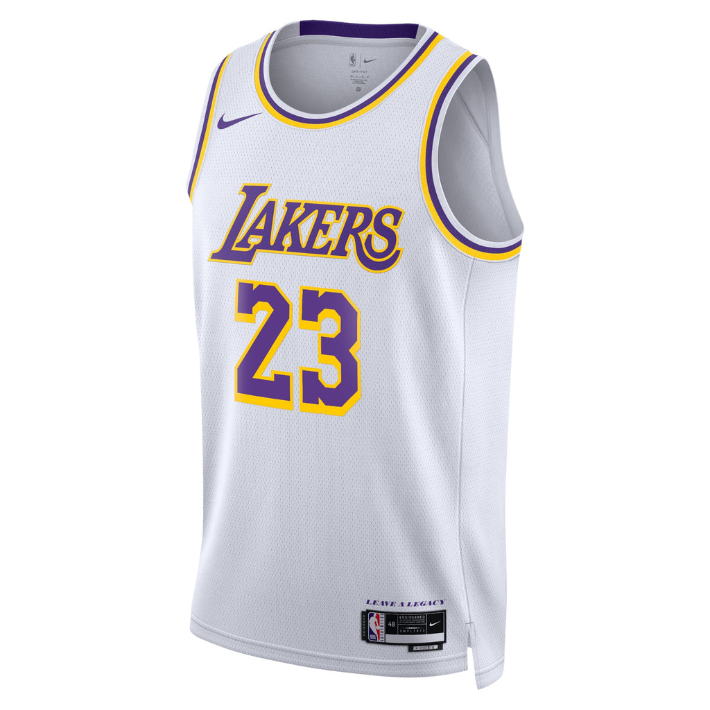 LeBron James Los Angeles Lakers Association Edition Swingman Basketball Jersey - White - Unisex