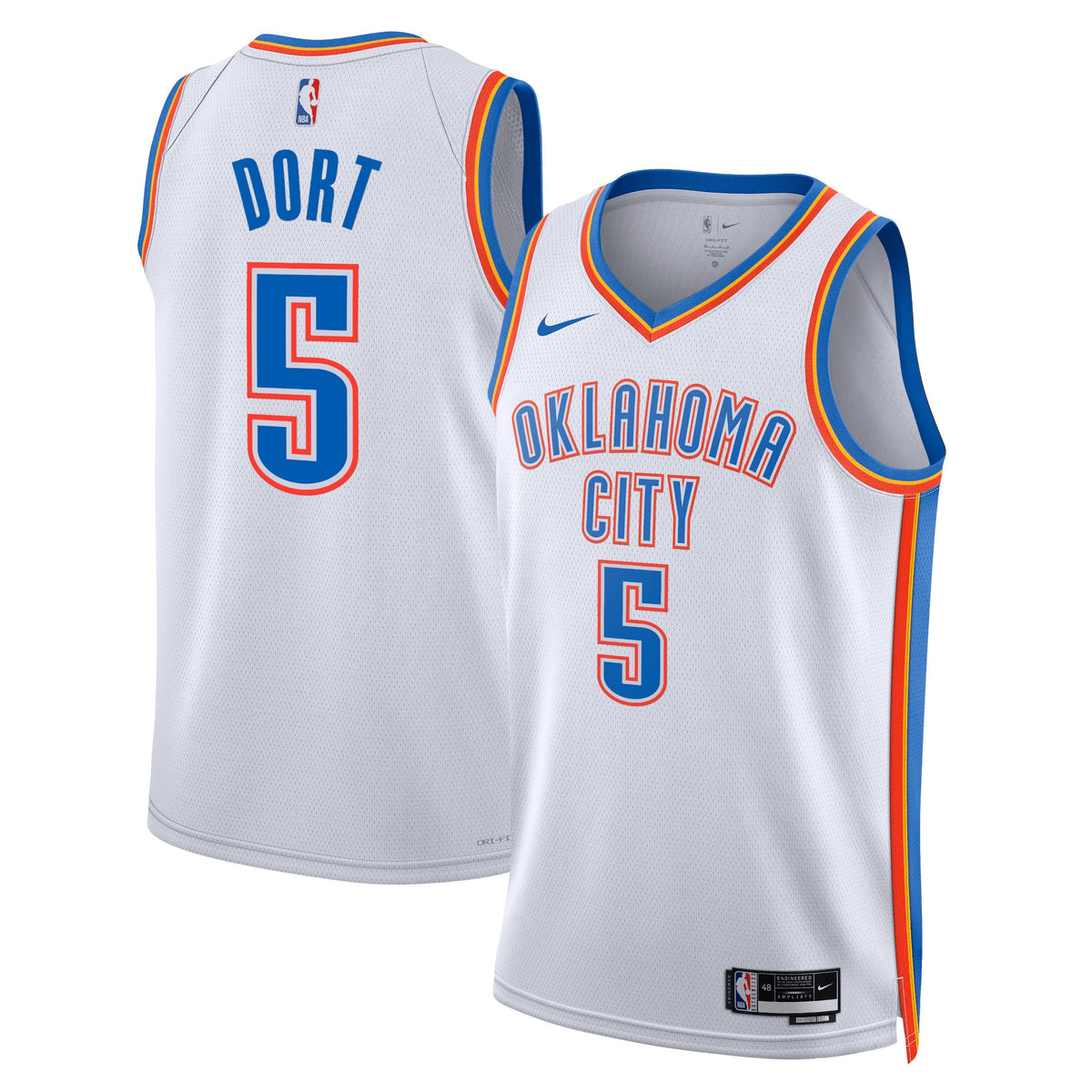 Luguentz Dort Oklahoma City Thunder Association Edition Swingman Basketball Jersey - White - Unisex