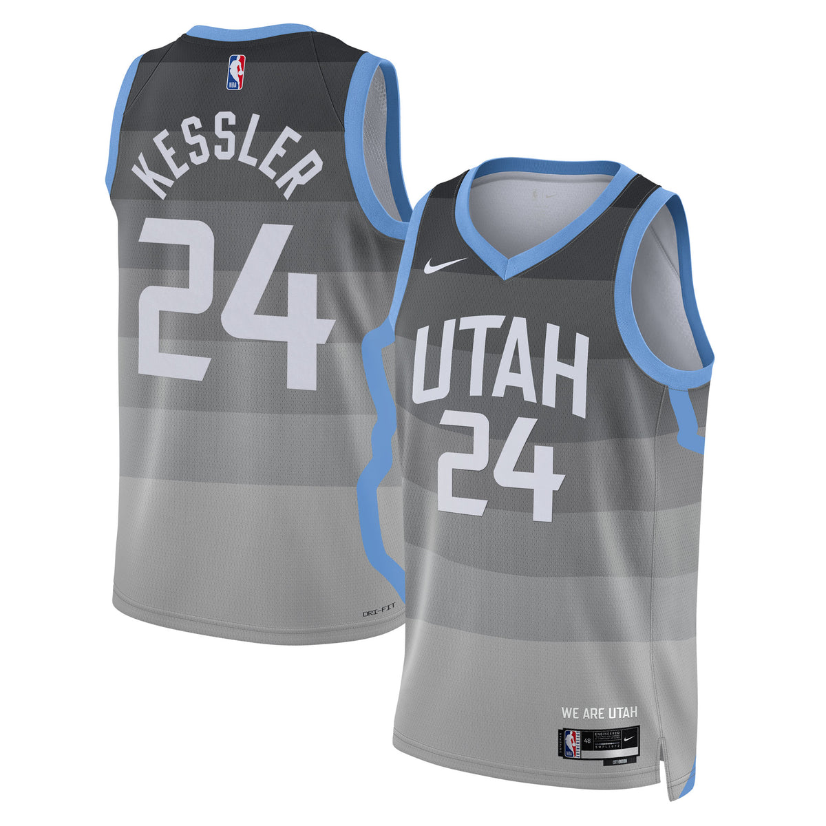 Walker Kessler Utah Jazz 2025/26 City Edition Swingman Basketball Jersey - Gray - Unisex
