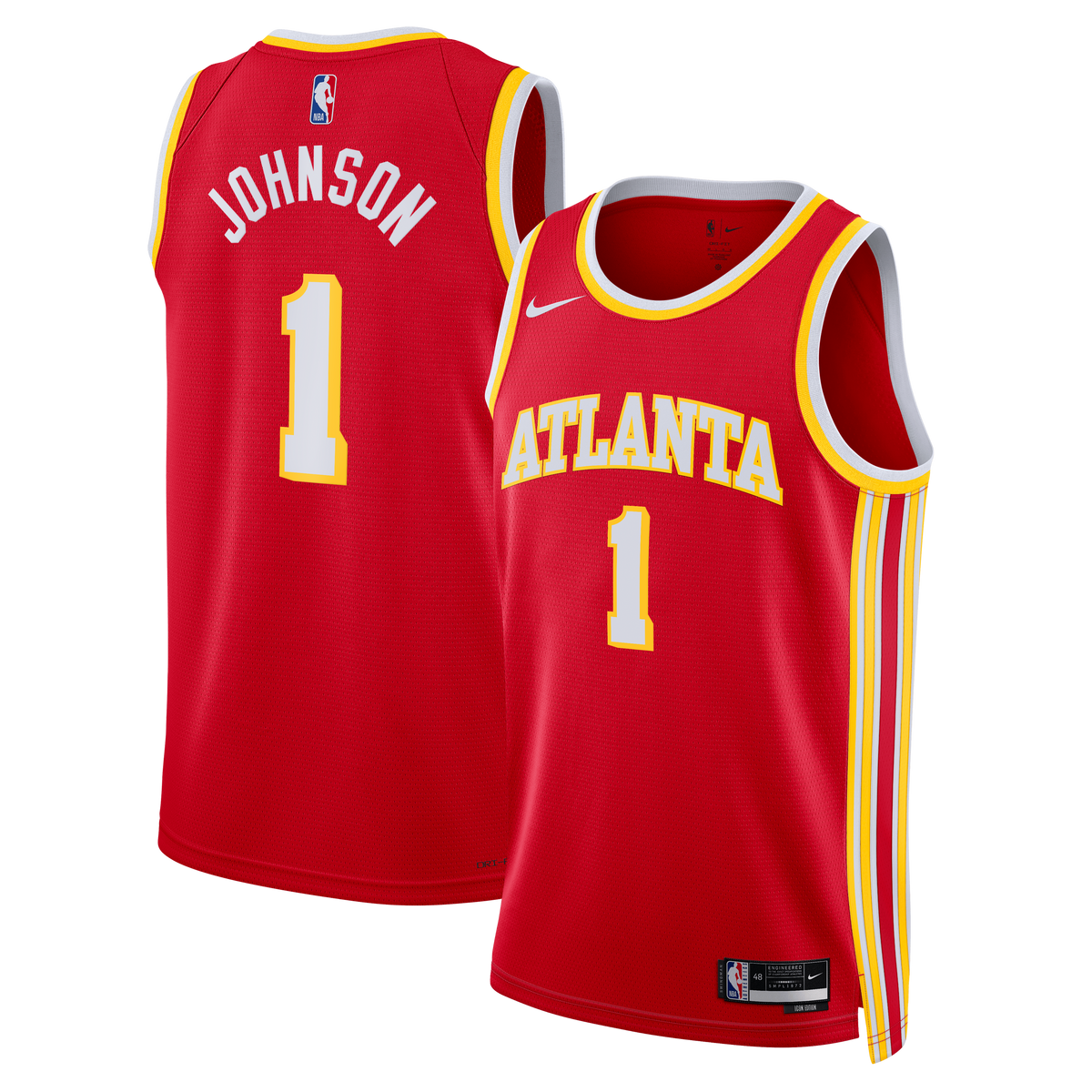 Jalen Johnson Atlanta Hawks Icon Edition Swingman Basketball Jersey - Red - Unisex
